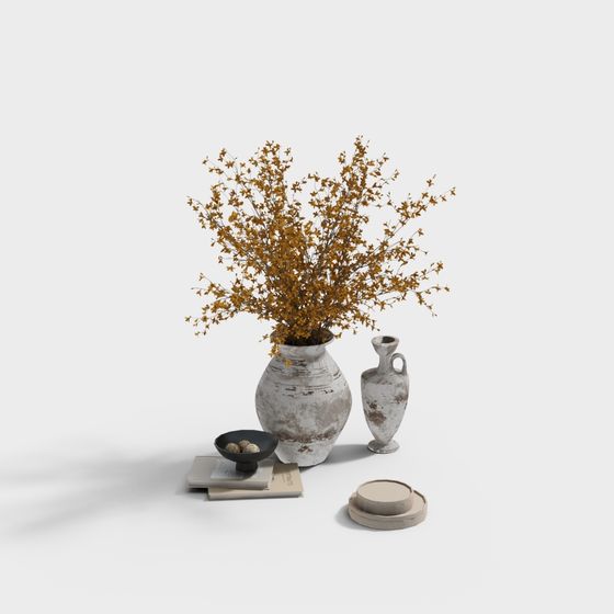 Vintage Vase and Decor 3D model