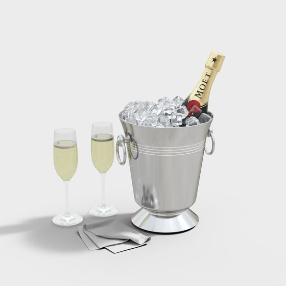 Elegant Champagne Bucket 3D model