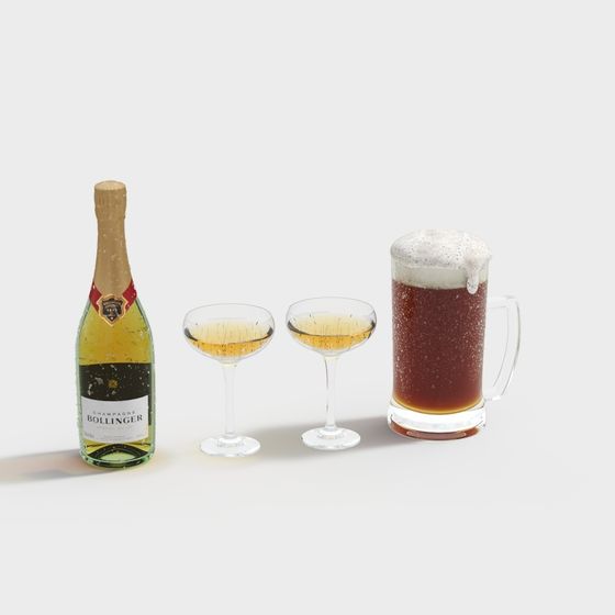 Earth Color High-Precision Bottle Glass 3D Model
