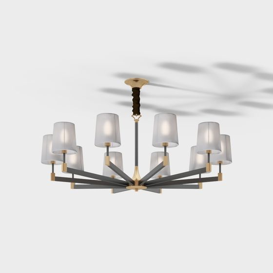 Stylish Modern Chandelier 3D model for Creative Spaces