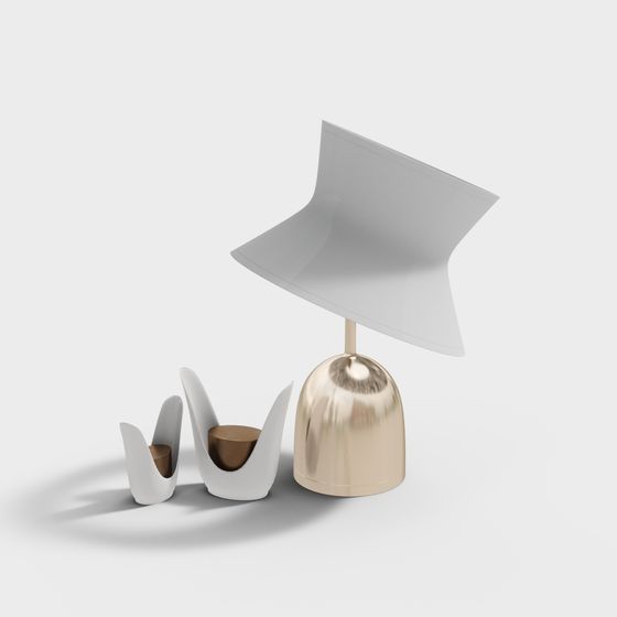 Stylish Streamlined Table Lamp 3D model