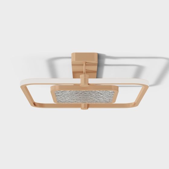 Elegant Square Pendant Lamp 3D model