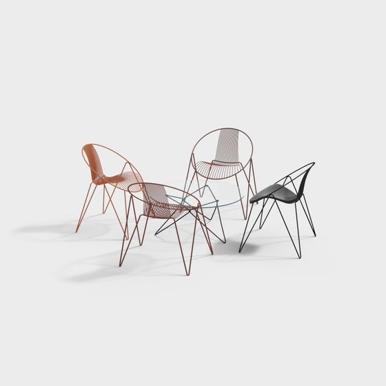 Unique Low-Polygon Chair 3D Model Design