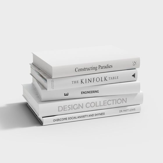 Knowledge Tower 3D Model - Minimalist Book Design