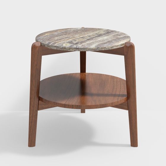 Minimalist Marble Side Table 3D model
