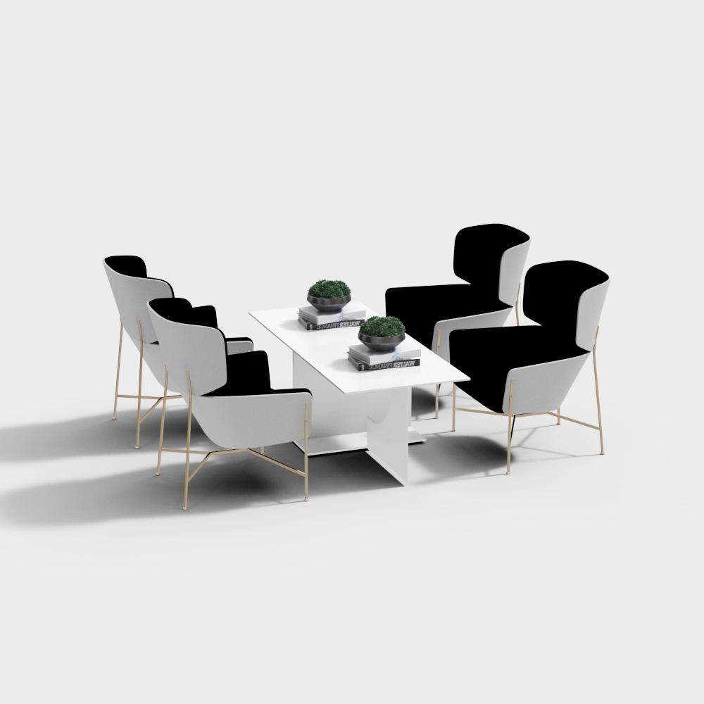 Modern casual combination table and chair - long table combinati