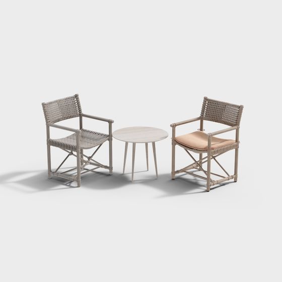 Elegant Outdoor Furniture 3D Model Set