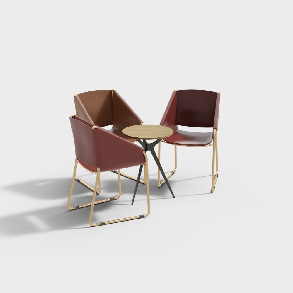 Modern color chair casual table and chair combination