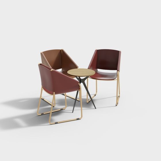 Urban Corner Coffee Table and Chairs 3D model