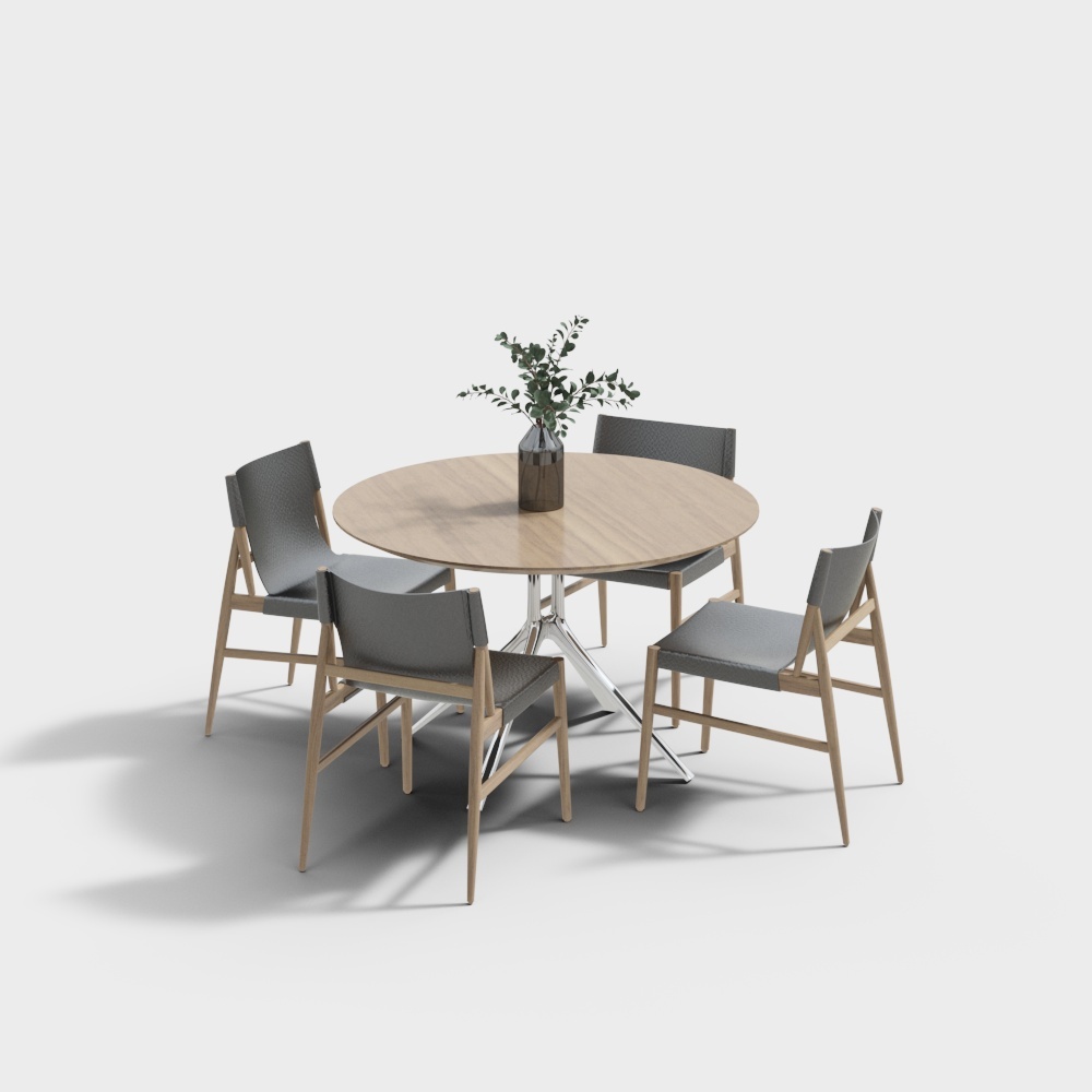 Combinación moderna de mesa y silla negra informal