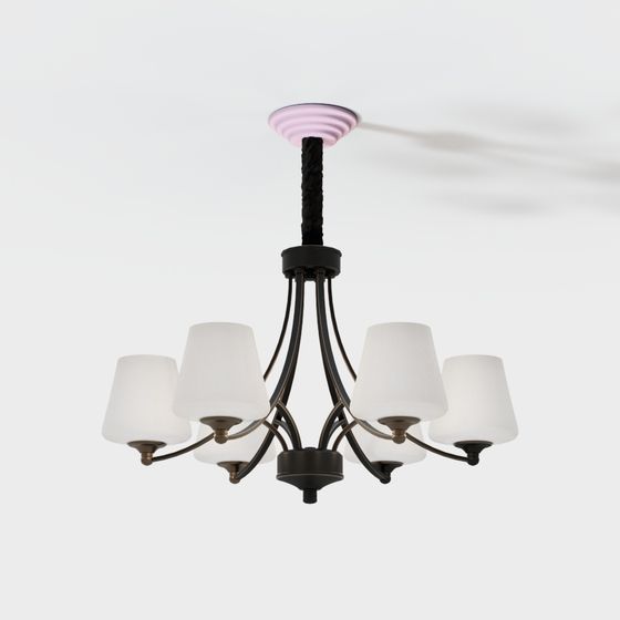 Elegant Low-Poly Chandelier 3D model