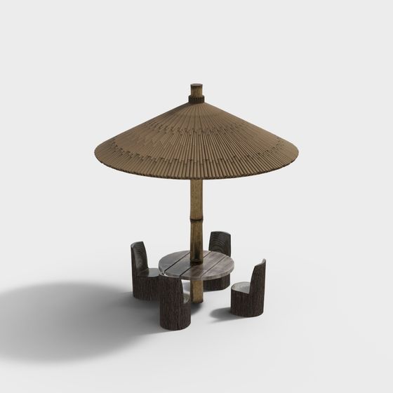 Natural Outdoor Lounge 3D model with Low Poly Design