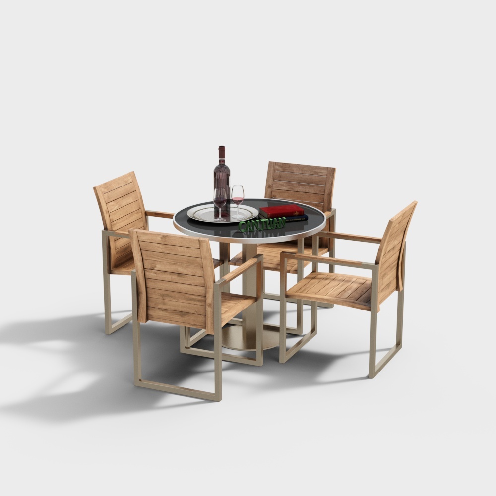 Combinazione di Tavolo e Sedia da Esterno