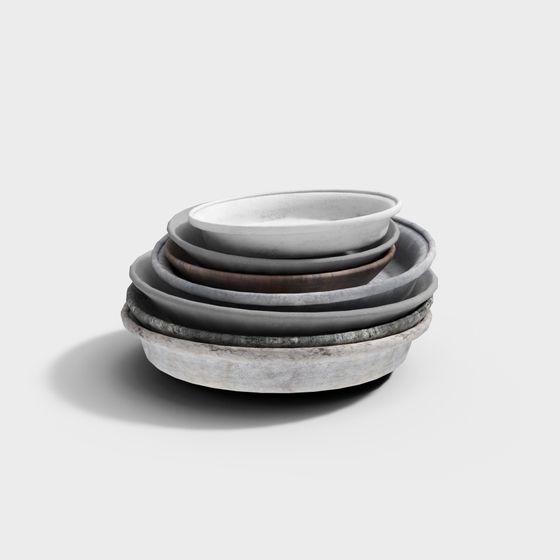 Stacked Plates 3D model for Modern Aesthetics