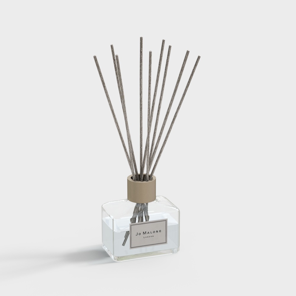 Elegant Aromatherapy Bottle 3D Model – Glass & Silver Cap