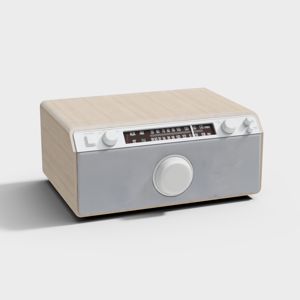 Charming Wooden Radio 3D Model