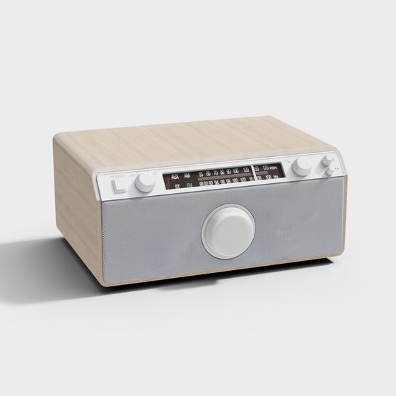 Charming Wooden Radio 3D Model