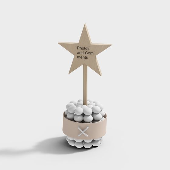 Star Centerpiece Low-Poly 3D model with High Detail