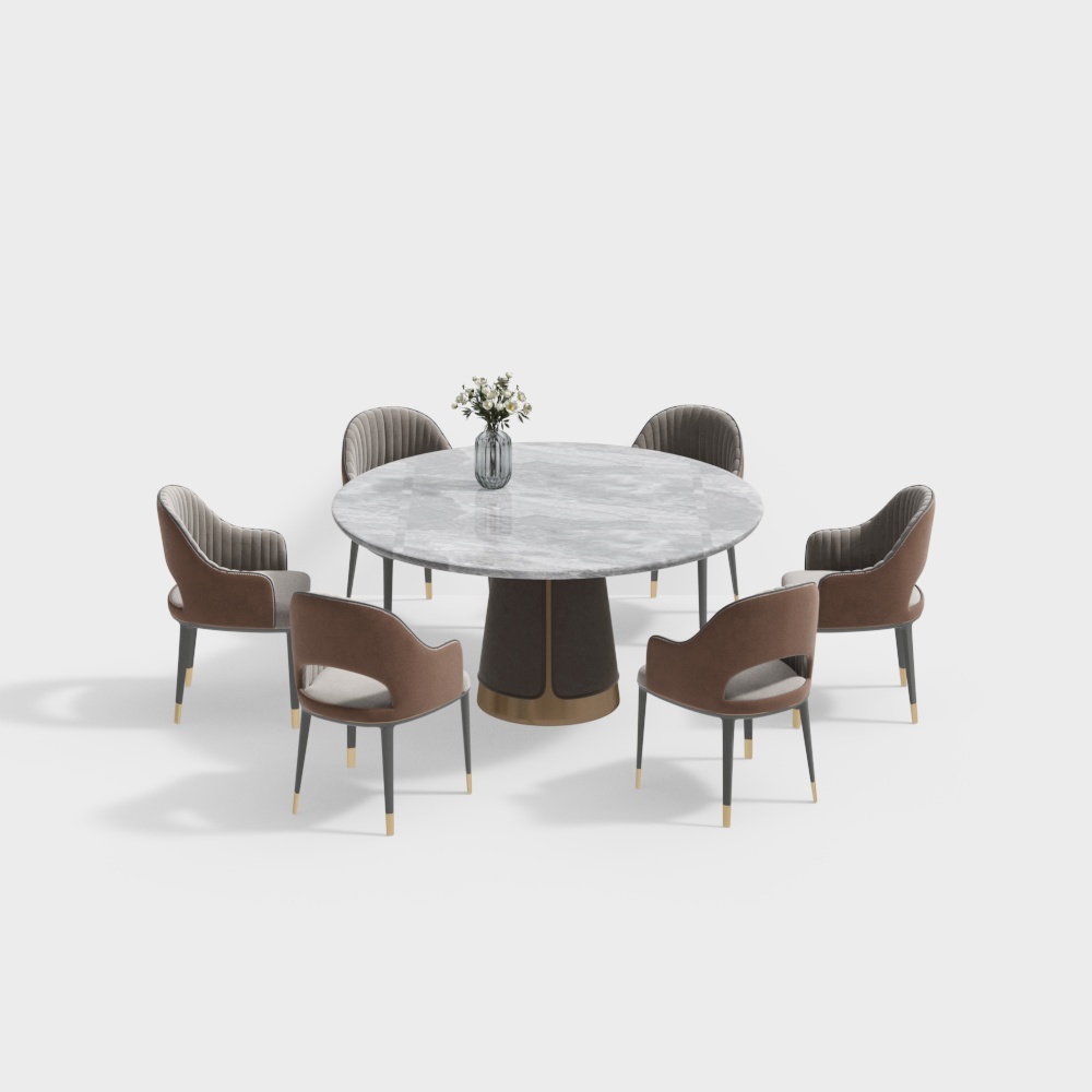Modern Dining Set - Marble Dining Table Chair Set