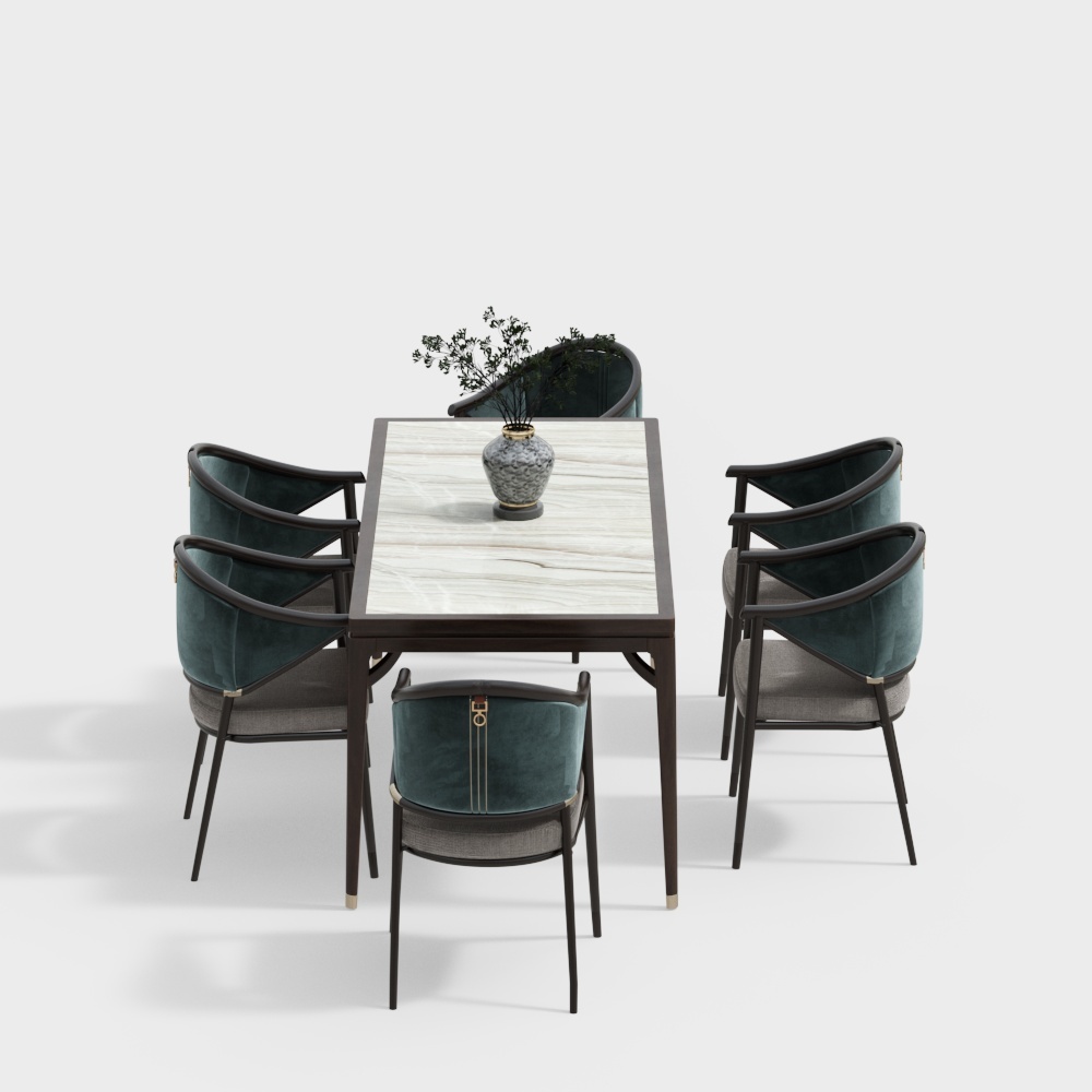 Neo-Chinese Dining Set - Dining Table Chair Set