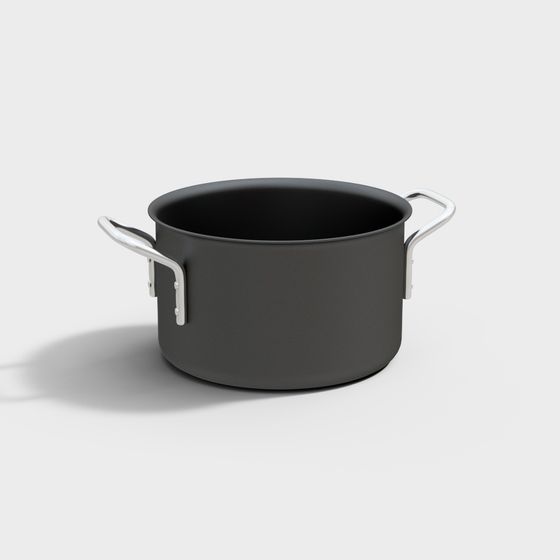 Sleek Stainless Steel Pot 3D model