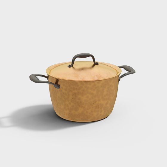 Vintage Cast Iron Pot 3D model for Kitchen Designs
