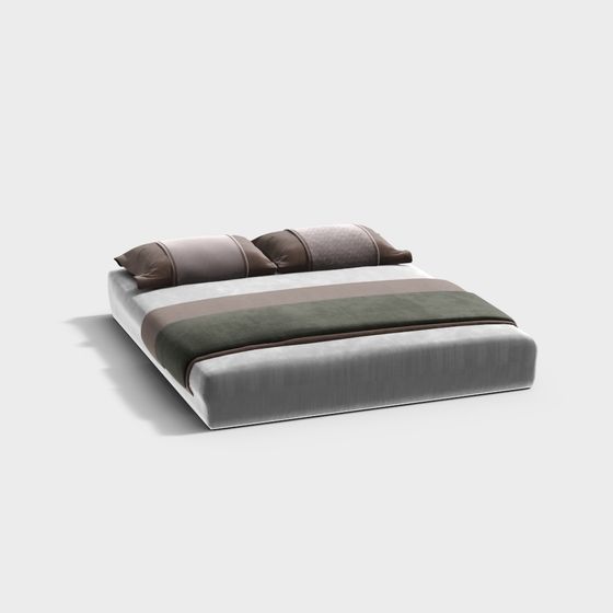Elegant Minimalist Bed 3D model for Creative Projects