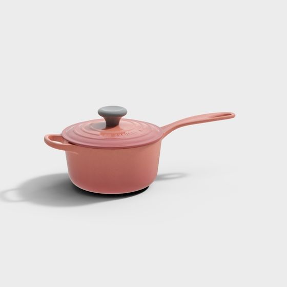 Elegant Pink Casserole 3D model for Modern Kitchens
