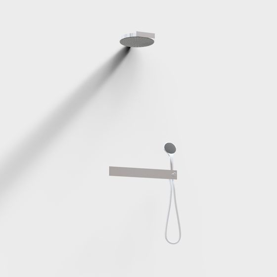 Minimalist Shower Set 3D model for Contemporary Spaces