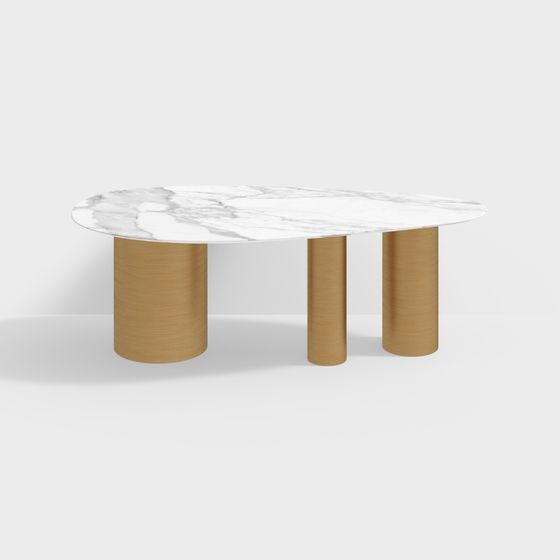 Elegant Marble Round Table 3D model