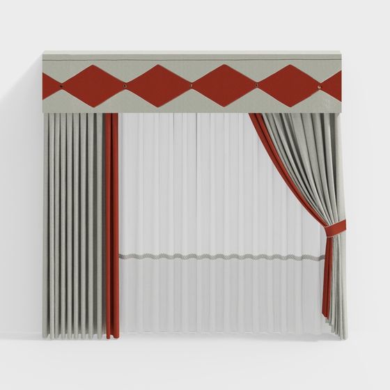 Geometric Low-Polygon Curtain 3D model