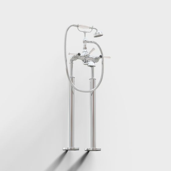Sleek Freestanding Shower System 3D model