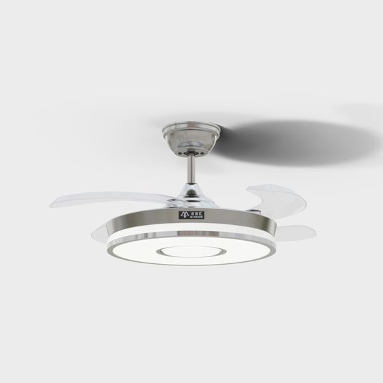 Futuristic Low-Polygon Ceiling Fan 3D model
