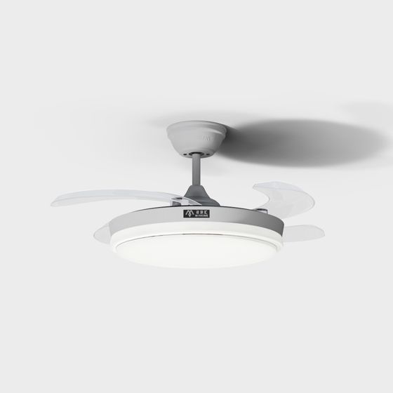 Elegant Low-Poly Ceiling Fan 3D model