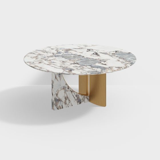 Elegant Marble Round Table 3D model