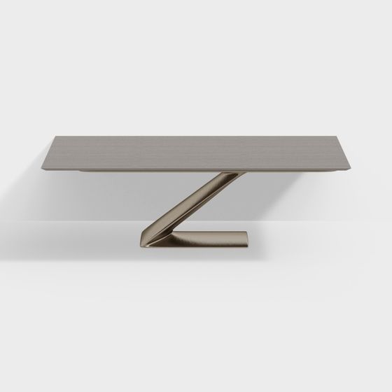 Elegant Z-Shaped Metal Dining Table 3D model