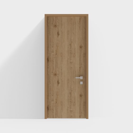 Wooden Grain Door 3D model - Modern Minimalist Design