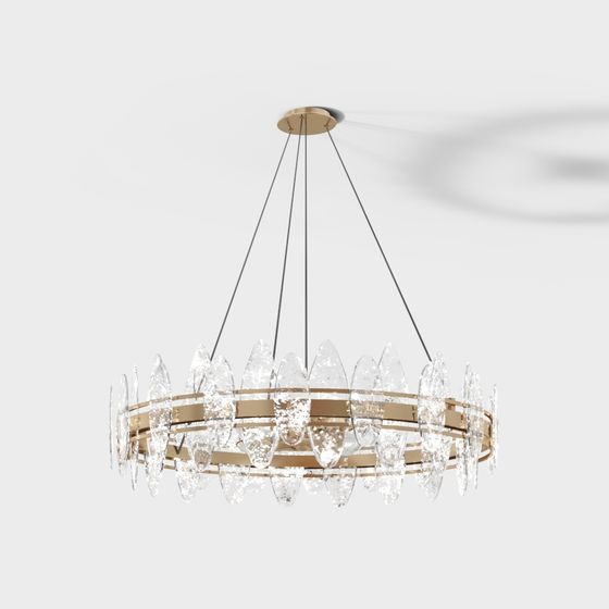 Elegant Low-Poly Crystal Chandelier 3D model