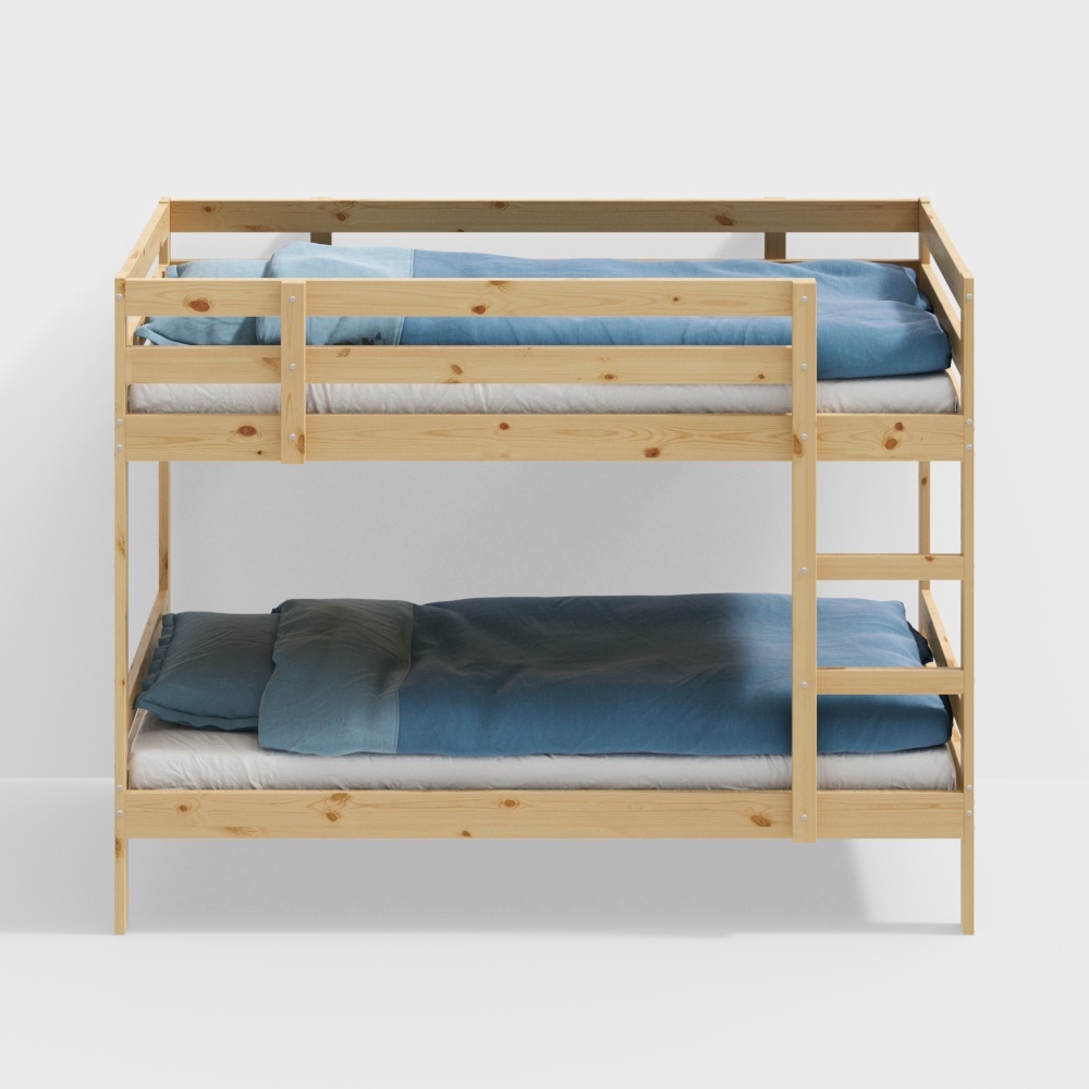 Minimalist Low-Poly Bunk Bed 3D model