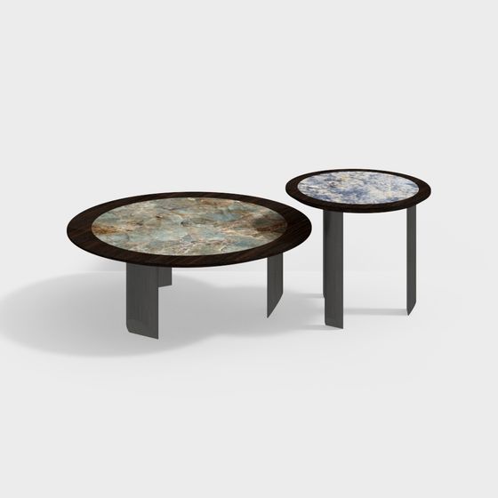Unique Round Coffee Table 3D model for Modern Interiors