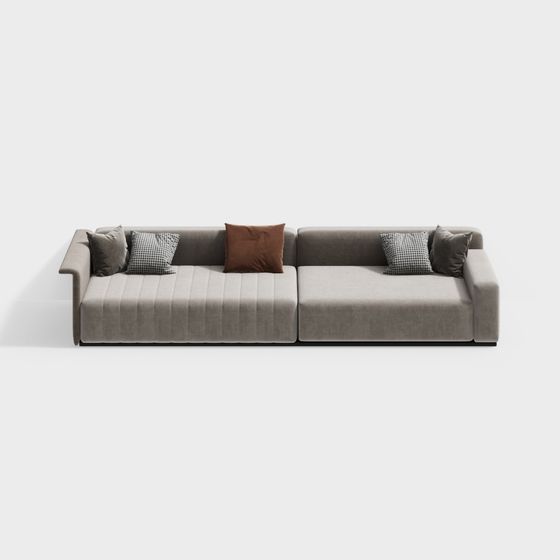 Stylish Urban Comfort Low-Poly Sofa 3D model