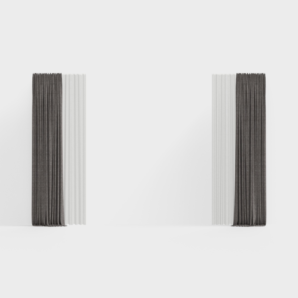 Minimalist Curtain 3D model with Realistic Textures