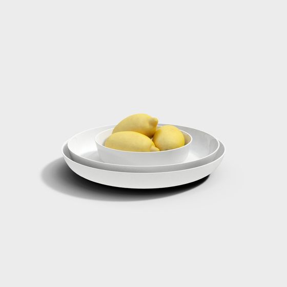 Lemon and Tray 3D model