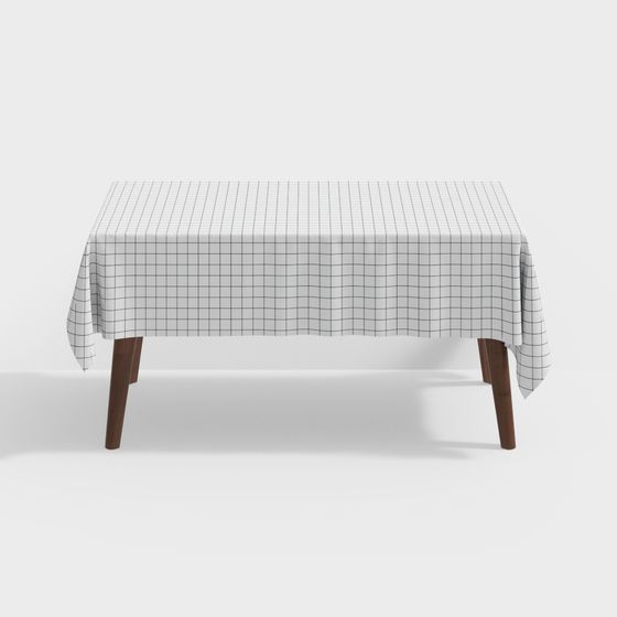 Modern Grid Dining Table 3D model