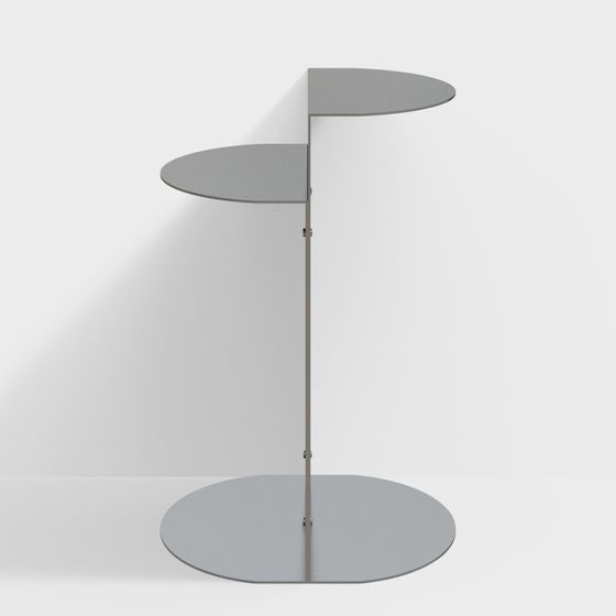 Sleek Curved Side Table 3D model