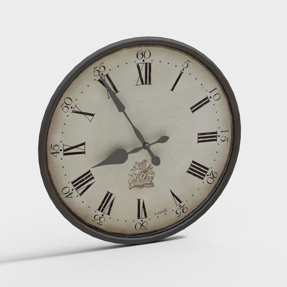 Vintage Wall Clock 3D model for Classic Interiors