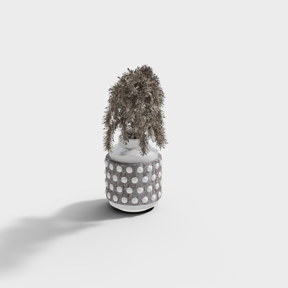 Decorative flowers and plants white vase