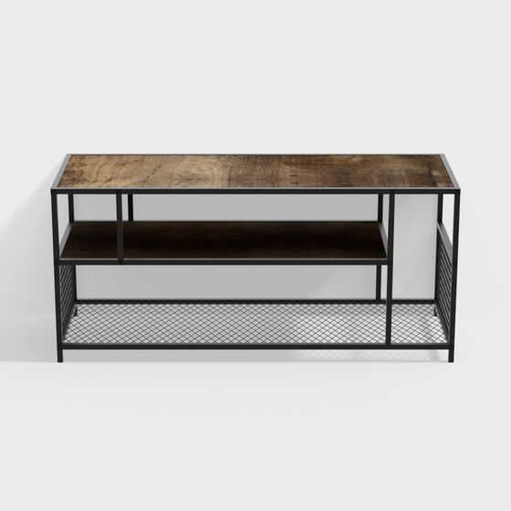Vintage Industrial TV Stand 3D model