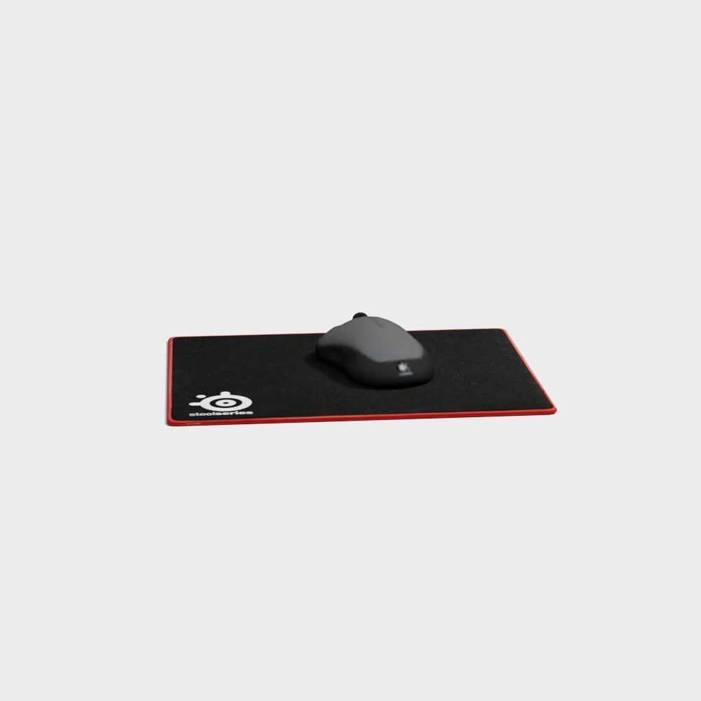 Low Poly Mouse Pad and Mouse Set 3D model