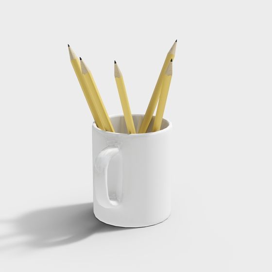 Elegant Pencil Holder 3D model for Creative Designs
